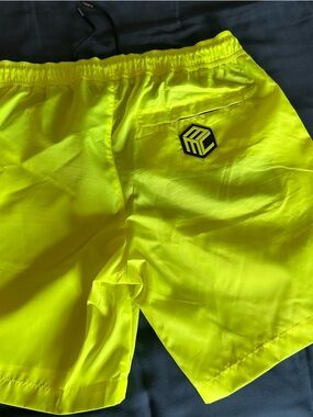 MCM Neon Yellow Windbreaker with Black Mesh Lining